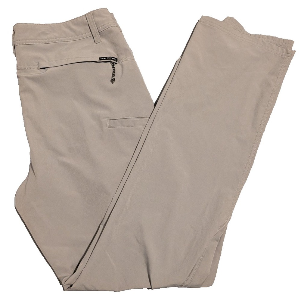 Huk Performance Fishing Pants Mens 34x31 Grey Straight Leg Utility Cargo Stretch